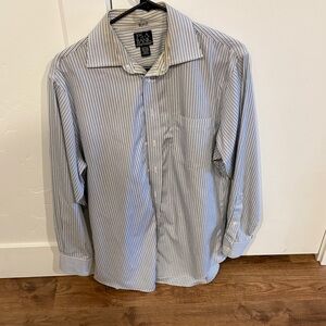 Jos. A. Bank Blue and White Striped Dress Shirt